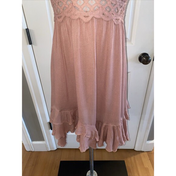 FP ONE‎ FREE PEOPLE Adella Slip Dress Rose Lace Embroidered Babydoll Size XS - Picture 4 of 16